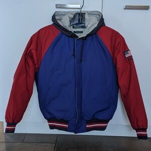Vintage Polo Ralph Lauren Down Puffer Jacket USA Spell Out Size M 10-12